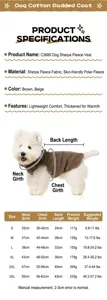 Gilet polaire chaud pour chien vêtement animal hiver doublure confortable veste chiot