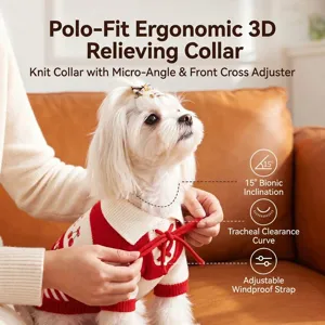 Retro polo cuello sueter para perro invierno calido tejido ropa para perros y gatos