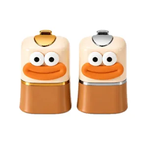 Cute cartoon bird toothpick holder with press-up automatic design, creative desktop container.