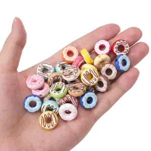 16mm Acrylic Donut Beads Colorful Loose Beads DIY Bracelet Phone Chain Jewelry Making Accessories