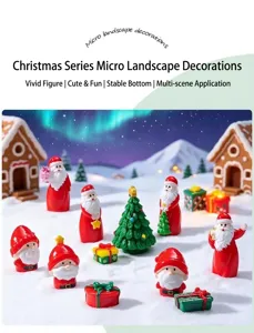 Christmas miniature landscape ornaments resin Santa Claus gnomes DIY snow scene desktop decor