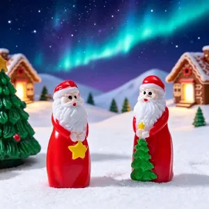 Christmas Santa Claus miniature figurines desktop snow scene DIY decoration ornaments
