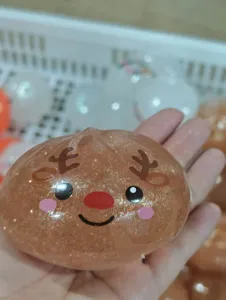 Christmas squishy toy stress relief cute reindeer glitter anti-stress fidget sensory toy