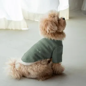 Sweat-shirt automne hiver pour animal de compagnie petit chien chat style foret vert vetement.