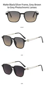 Polarized sunglasses for men and women, UV400 protection, stylish metal temples.