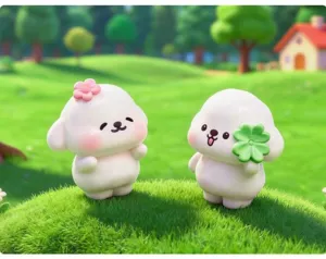 Schattig puppy miniatuur figuur detail, micro landschap tuin diy decoratie accessoire.