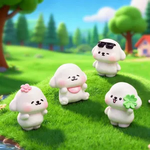 Schattige puppy miniatuur hars micro landschap tuinieren DIY buredecoratie figuur