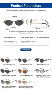 Herren Sonnenbrille polarisiert mit Metallgestell und Schlangenbügeln für Autofahren UV Schutz.