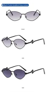 Herren Sonnenbrille mit Metallrahmen und einzigartigen Schlangen-Bügeln, UV-Schutz.