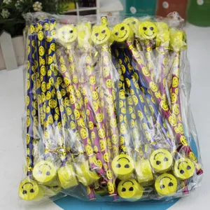Bulk smiley face eraser pencils cartoon HB student stationery prize school pack