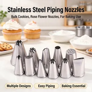 Stainless Steel Piping Tips Cake Decorating Nozzles Baking Pastry Tools For Cookies And Cupcakes Kitchen Accessories