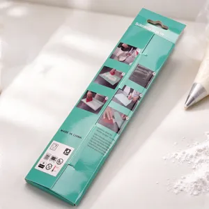 Silicone long lace fondant mold for cake decorating, flexible baking tool packaging box.