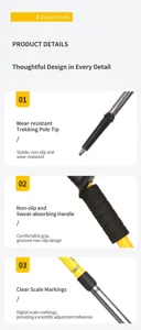 Aluminum alloy telescopic trekking pole outdoor hiking stick with anti-slip handle