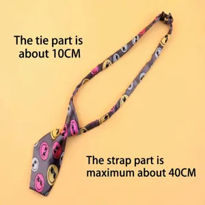 Children pet tie cartoon print polyester necktie for kids dog cat performance accessory