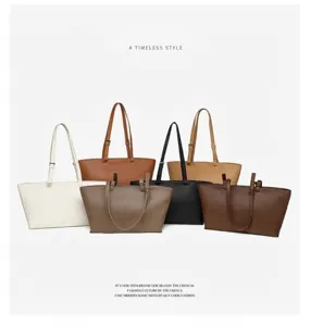 Borsa tote in pelle classica da donna, grande borsa a spalla per lavoro quotidiano.