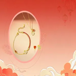 Completo set di gioielli con bracciale in corda rossa collana orecchini zodiaco cinese.