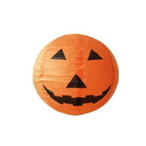 Halloween pumpkin paper lantern folding orange jack o' lantern hanging decoration party props