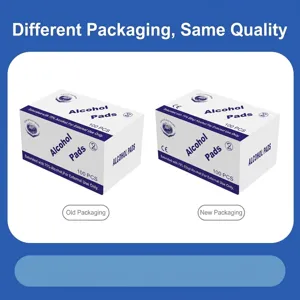 75% alcohol prep pads box packaging comparison detail view for nail cleaning and disinfection