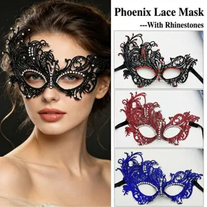 Gold Silver Lace Masquerade Mask Half Face Rhinestone Venetian Party Eye Mask For Women Halloween Costume Props