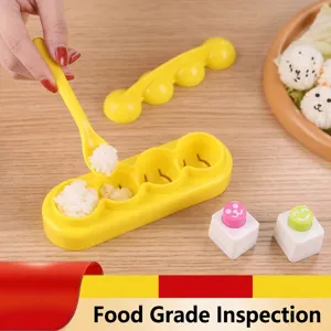 Gelb Reisbällchen Form Set Shaker DIY Sushi Maker Küche Backwerkzeug Mit Reislöffel Und Prägegerät
