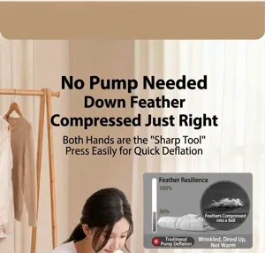 Sac de compression sous vide suspendu pour doudounes et vêtements vue de détail