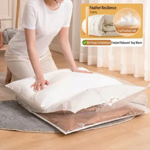 Sac de compression sous vide suspendu pour vêtements et couettes, sac de rangement épais.