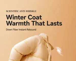 Gros plan sur les details de la texture et du tissu de la doudoune d'hiver chaude.