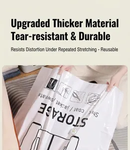 Sac de compression sous vide suspendu pour vêtements, épais et durable gain de place.