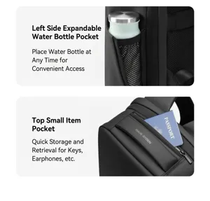 Wasserabweisender Business Laptop Rucksack mit erweiterbaren Seitentaschen für Herren Reisen.