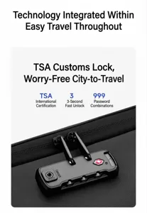 TSA Zahlenschloss Detail Nahaufnahme robustem Sicherheitsmechanismus für Reisegepäck und Rucksack.