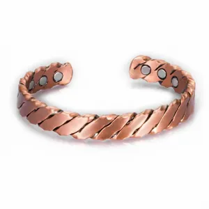 Bracciale magnetico in rame vintage intrecciato aperto regolabile gioielli da donna