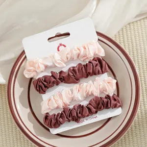 Satijn haarelastiekjes set voor vrouwen en meisjes, elegante dunne staart elastiekjes accessoires.