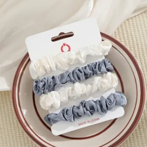 Satijn haarelastiekjes set kleine haarelastiek haarstyling accessoires voor dames en meisjes dagelijks