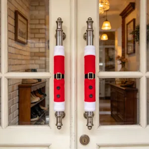 Christmas Door Handle Covers Santa Hat Fridge Oven Door Handle Protector Holiday Decor