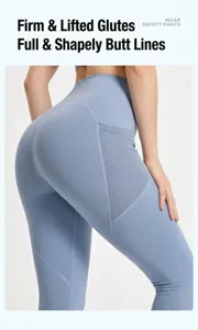 High-waisted yoga pants with side mesh pockets and butt-lifting seams for fitness and running.