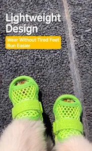 Breathable mesh pet shoes for small dogs, anti-slip summer puppy boots and booties.