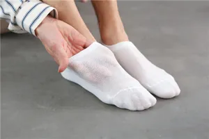 Hommes respirant maille coupe basse chaussettes bateau été casual chaussettes coton