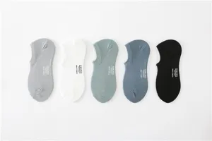 Vue détaillée des chaussettes invisibles homme en coton peigné respirant pour été.