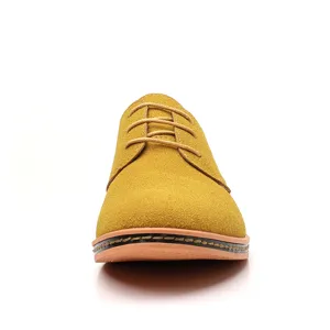 Men's casual suede lace-up shoes comfortable flat footwear for daily wear outdoor walking.