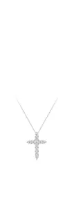 Collana con Pendente a Croce in Argento 925 e Moissanite Elegante Gioiello Donna Moda