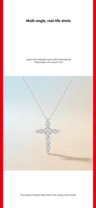Collana con Pendente a Croce in Argento 925 Moissanite Moda Lusso Catena Clavicola Gioielli