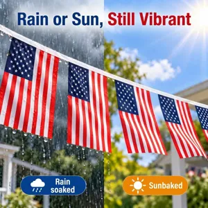 Amerikanische Flaggen Girlande US Nationalflagge Deko Banner fuer Unabhaengigkeit