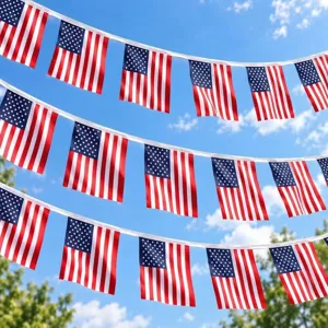 Amerikanische Flagge Wimpelkette Girlande US Patriotische Dekoration Party Feierlich