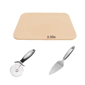 3-teiliges quadratisches Kordierit-Pizzastein-Set mit Schneider und Heber zum Backen