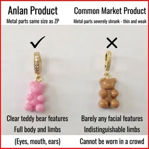 Korean style cute gummy bear crystal pendant necklace fashion trendy jewelry accessories