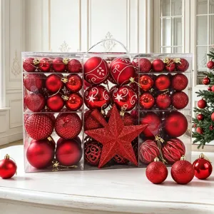 Bruchsicherer Weihnachtsbaumschmuck Stern Baumkrone Sortierte Weihnachtskugeln Für Feiertagsfeier Innenhaus Dekor