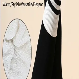 Gedetailleerd overzicht van dames streep yoga sokken met dik fleece voor warmte.