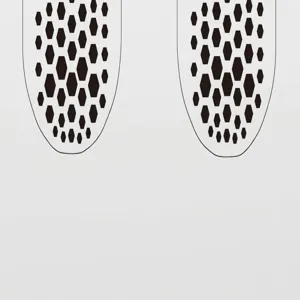 Gedetailleerd overzicht van honingraat antislip grip patroon voor yogasokken onderkant.