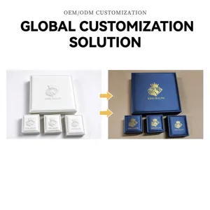 High-end brushed PU leather jewelry gift box custom ring bracelet necklace packaging