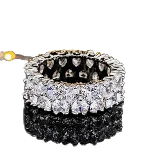 Anello largo in metallo con strass a cuore stile ins per donna gioielli vendita principale.